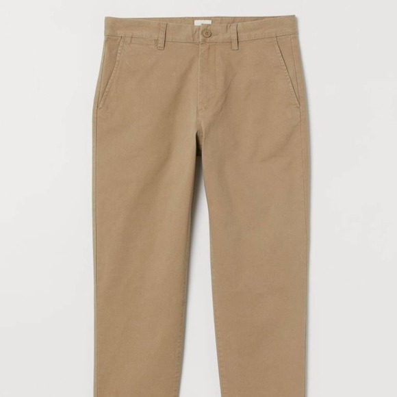 H&M MEN’S SLIM FIT CHINOS BEIGE SIZE 38 - Picture 1 of 6